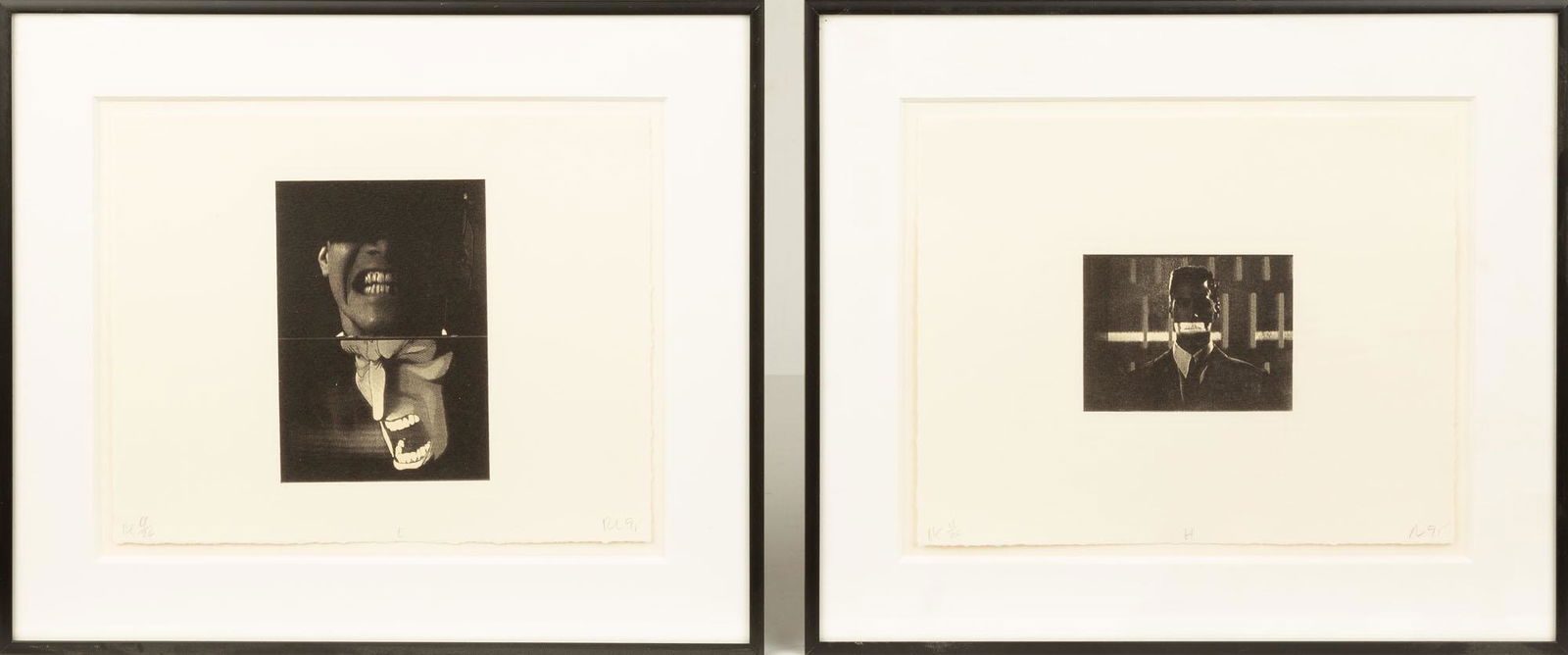 Two Robert Longo (American, B. 1953) Johnny Mnemonic: 1995. Photolithograph. Hand colored. AP edition of 26. Numbered 4/26 8" x 11"