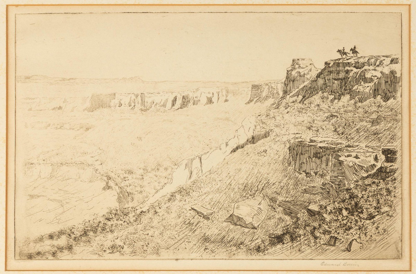 Edward Borein (1872-1945) "Wild Horse Hunters" (1 of 6)