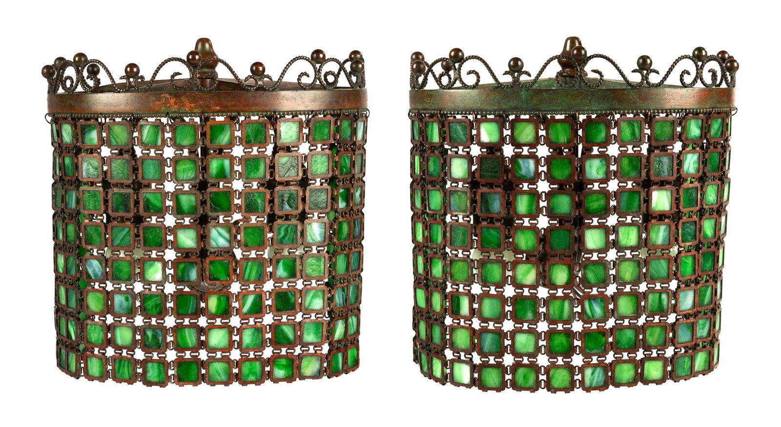 Attrib. to Tiffany Studios, New York, Chain Mail Sconce (1 of 7)