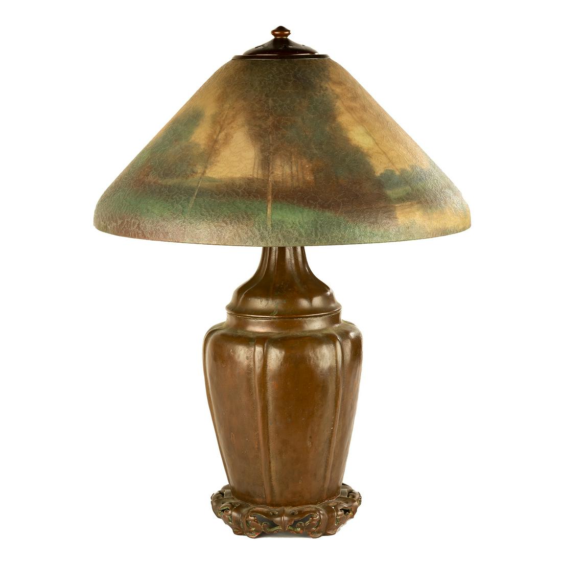 Handel Reverse Painted Scenic Lamp (1 of 4)