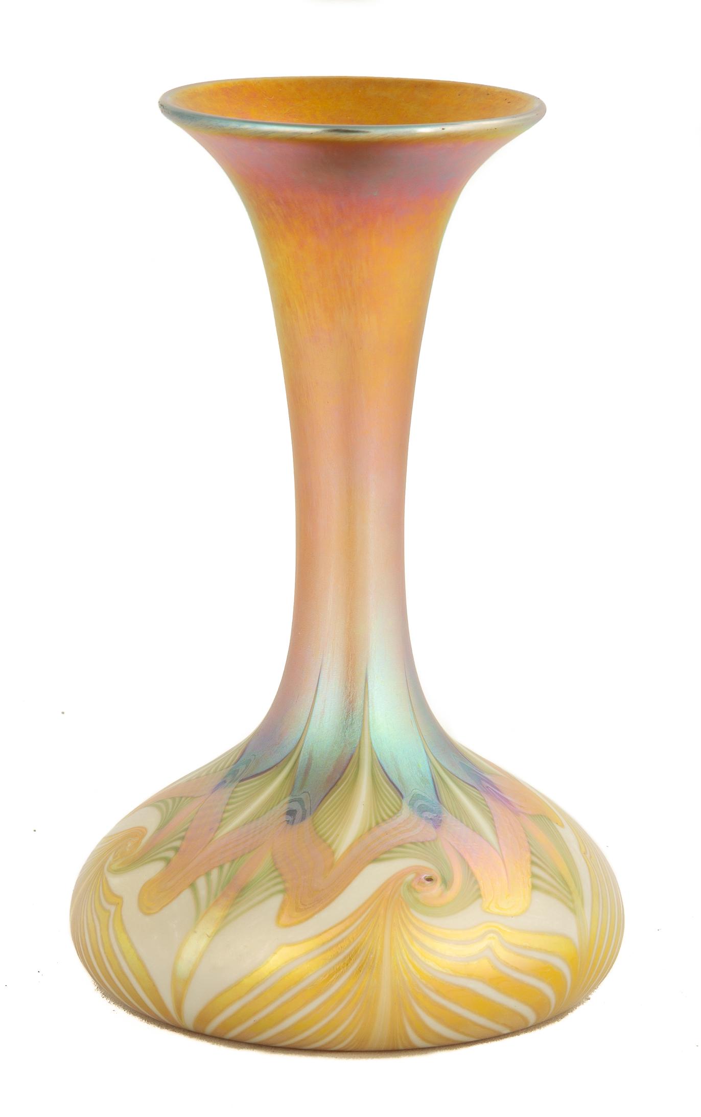 Quezal Decorated Art Glass Vase (1 of 2)