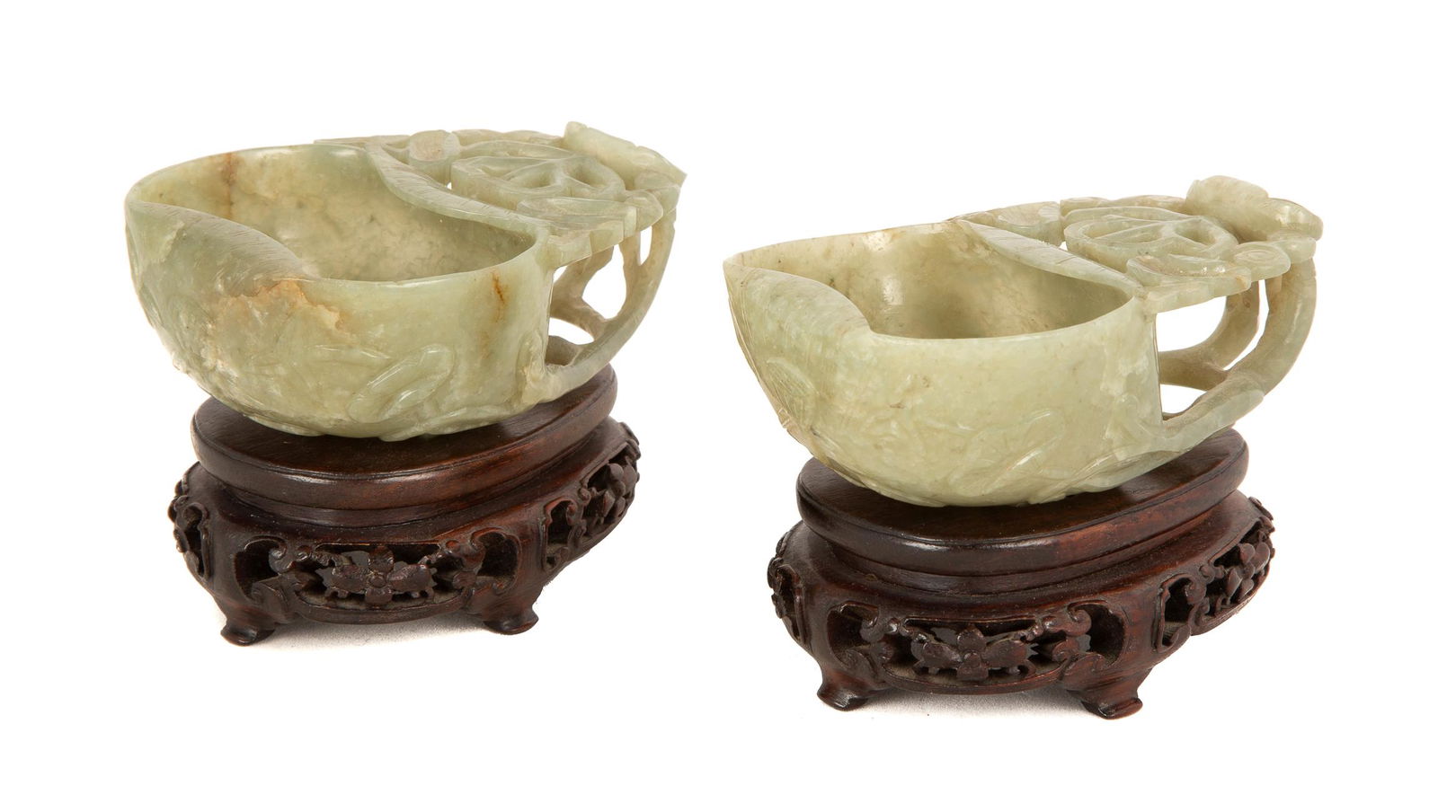 Chinese Carved Jade Cups (1 of 2)