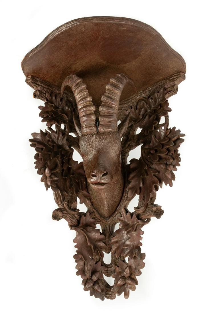 Carved Black Forest Corner Shelf (1 of 2)