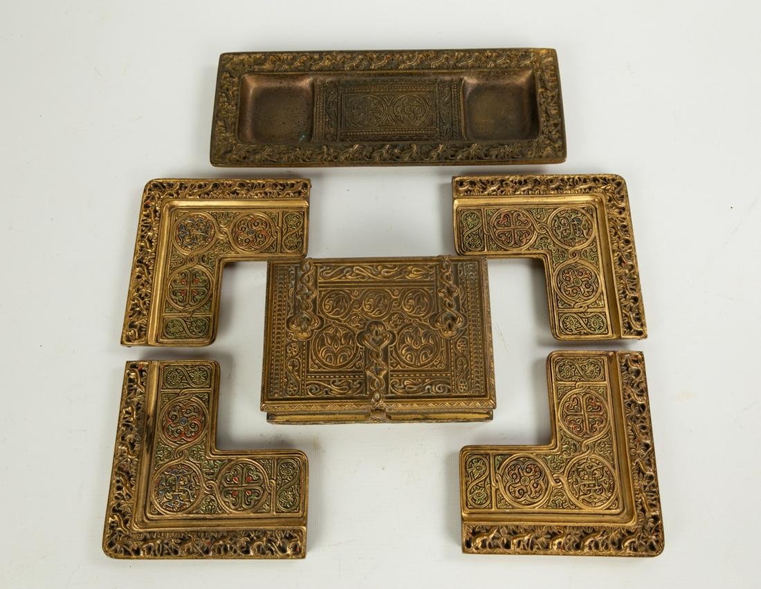 Tiffany Studios, New York 9th Century Desk Accessories: Tiffany Studios, New York 9th Century Desk Accessories Impressed and numbered. Max 10" x 2 1/2"
