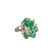 14K White Gold, Natural Emerald and Diamond Ring