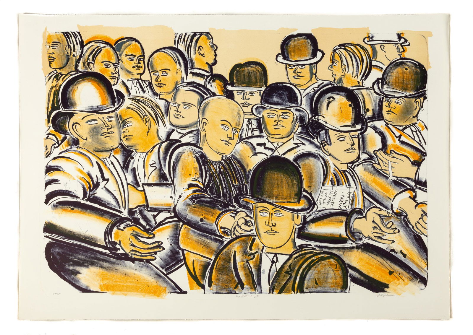 Lester Johnson (American, 1919-2010) "Tip of Broadway (1 of 2)