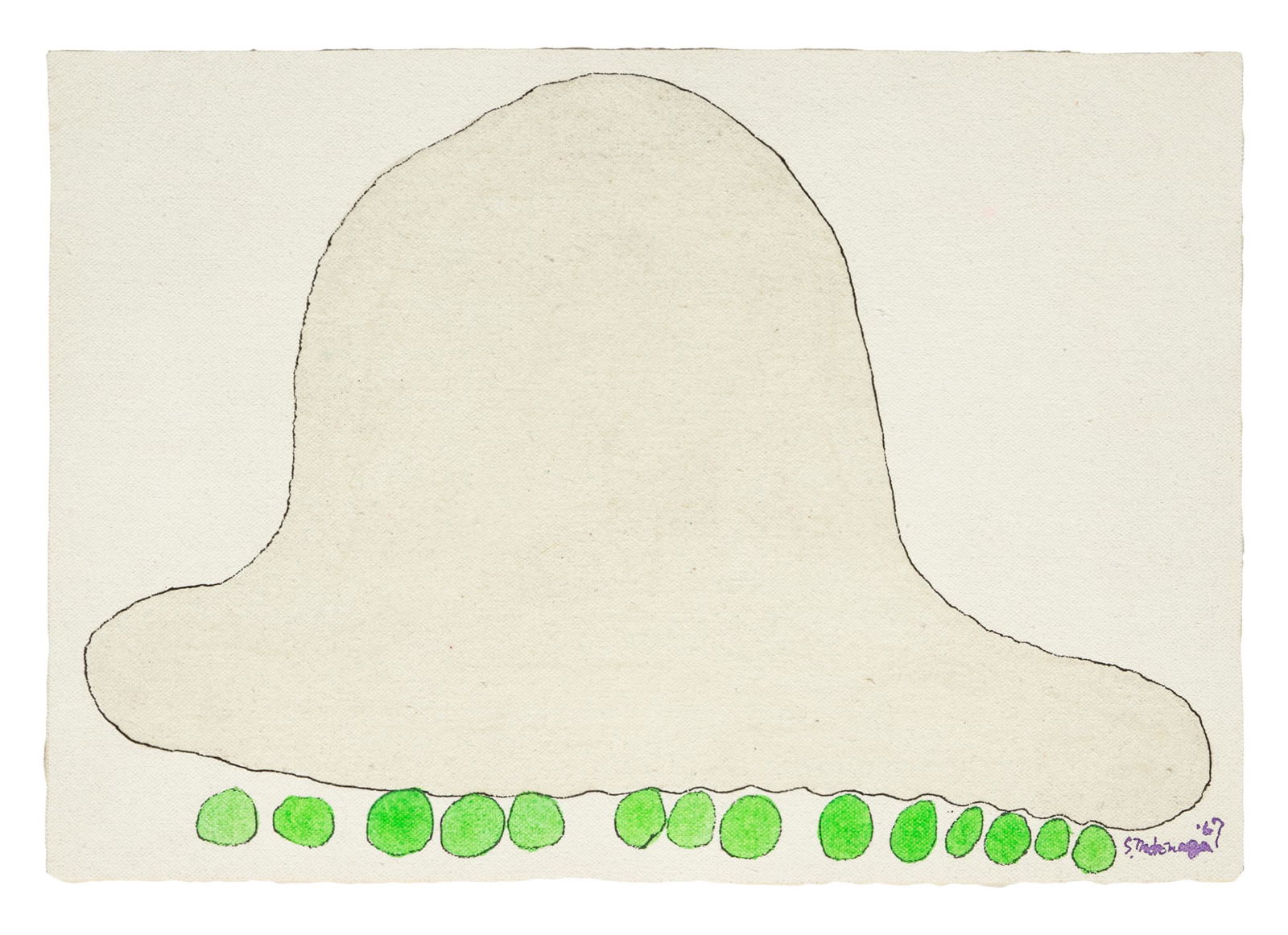 Sadamasa Motonaga (Japanese, 1922-2011) Untitled: Sadamasa Motonaga (Japanese, 1922-2011) Untitled Acrylic on canvas. 12 1/2" x 8 3/4" Anderson Gallery, Buffalo, New York.