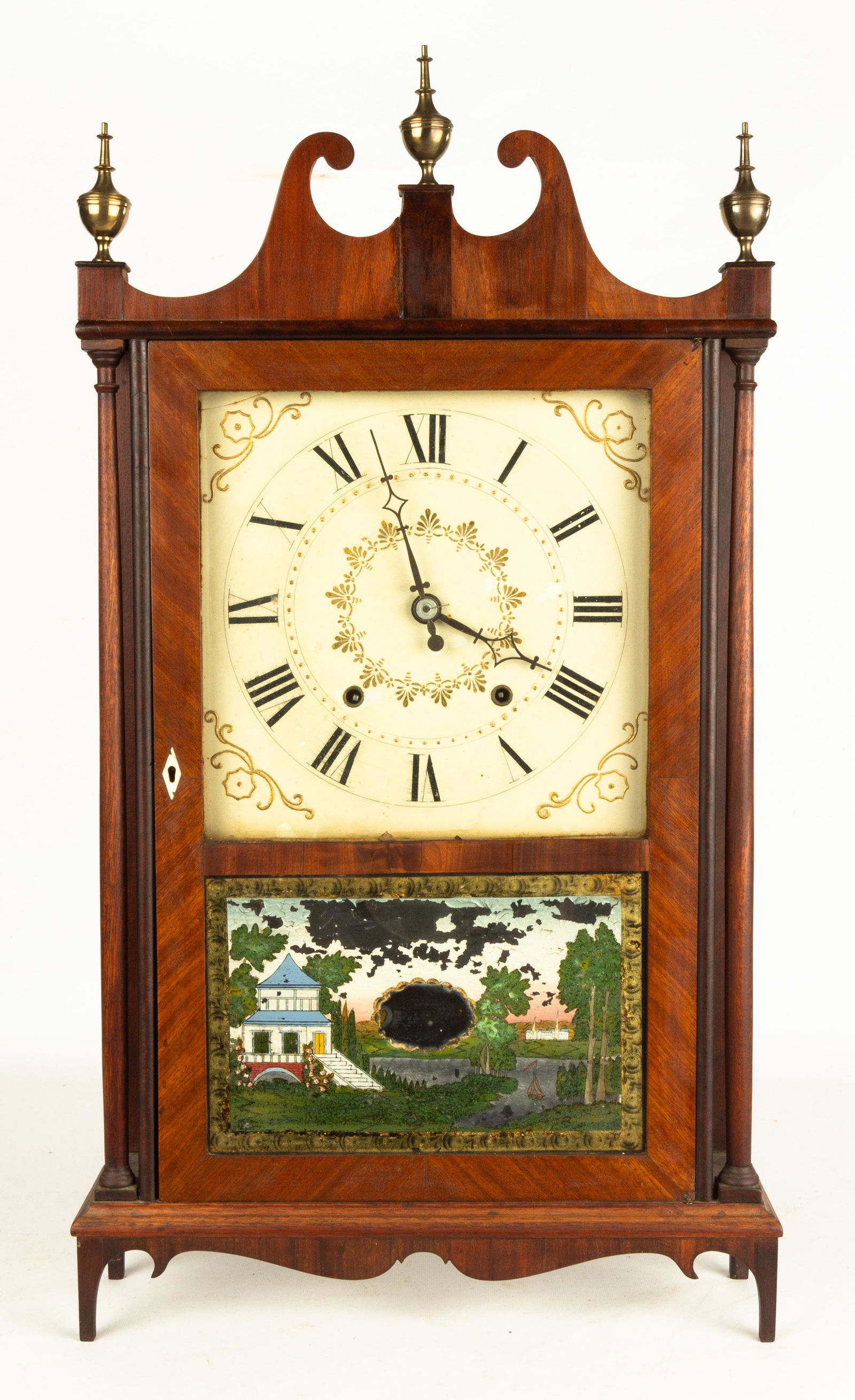 Jeromes & Darrow Pillar & Scroll Shelf Clock (1 of 1)