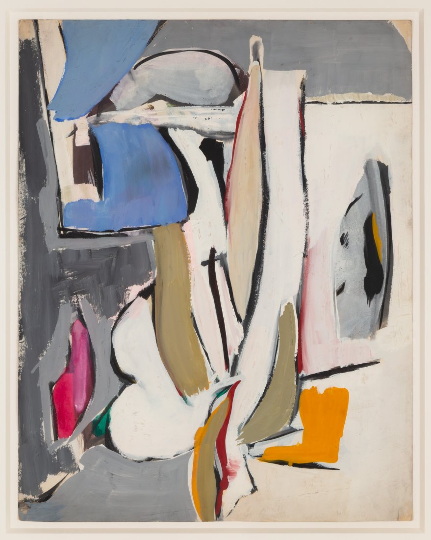 Michael Goldberg (American, 1924-2007) Untitled, 1950: Michael Goldberg (American, 1924-2007) Untitled, 1950 Oil on paper. Signed (on reverse). 13 7/8 x 10 15/16 in. Vanderwoude Tananbaum Gallery, New York, NY. The estate of Dr. Eugene Gaier, Buffalo, New