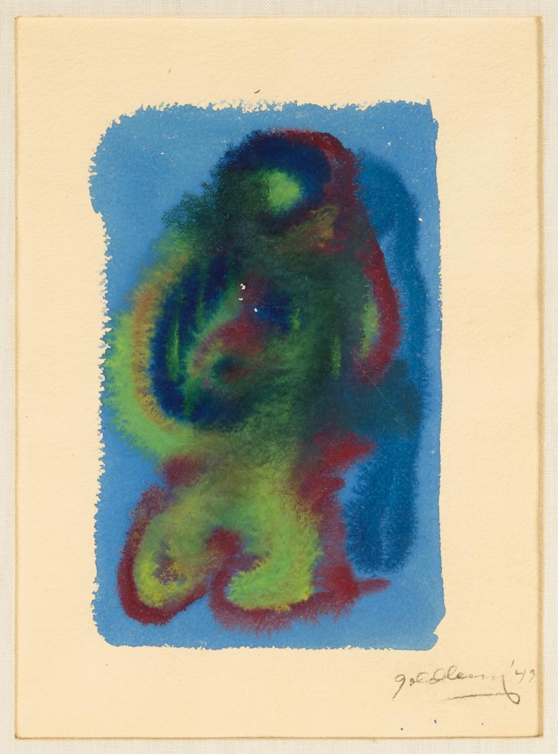 Michael Goldberg (1924-2007) Blue, Green & Red: Michael Goldberg (American, 1924-2007) Blue, Green & Red 1949. Watercolor on paper. Signed and dated 'Goldberg '49' (lower right). 15 x 12 in. Martha Jackson Gallery. The estate of Dr. Eugene Gaier, B