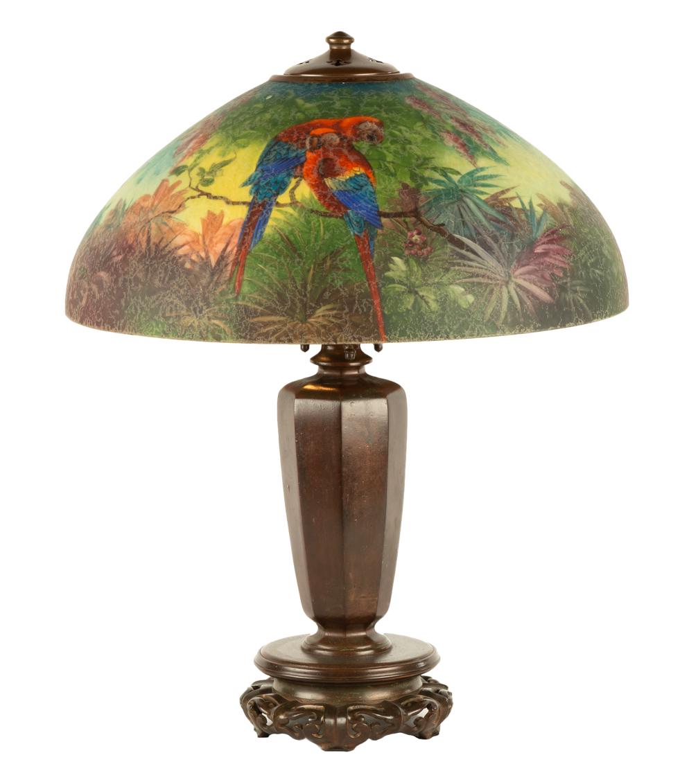 Handel Reverse Painted Parrot Lamp (1 of 11)