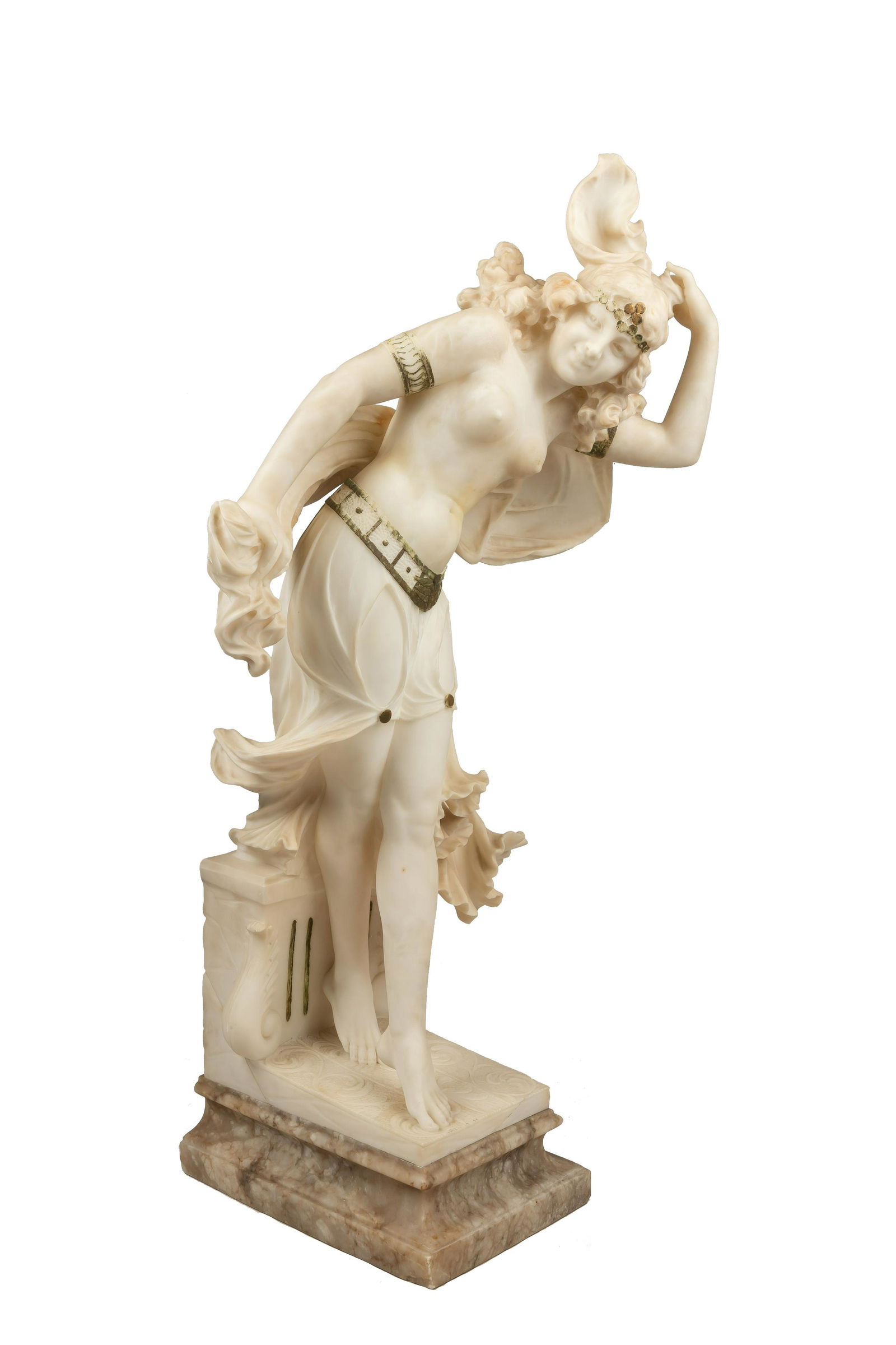 19th Century Italian Carved Alabaster Sculpture of a (1 of 9)