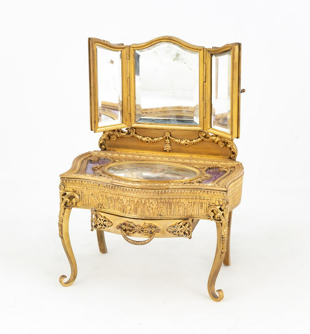 French Gilt Bronze Dressing Table Jewelry Box (1 of 2)