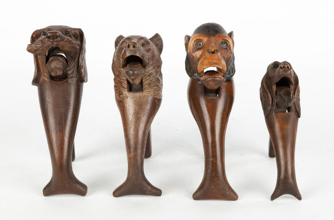(4) Black Forest Carved Wooden Nutcrackers (1 of 2)