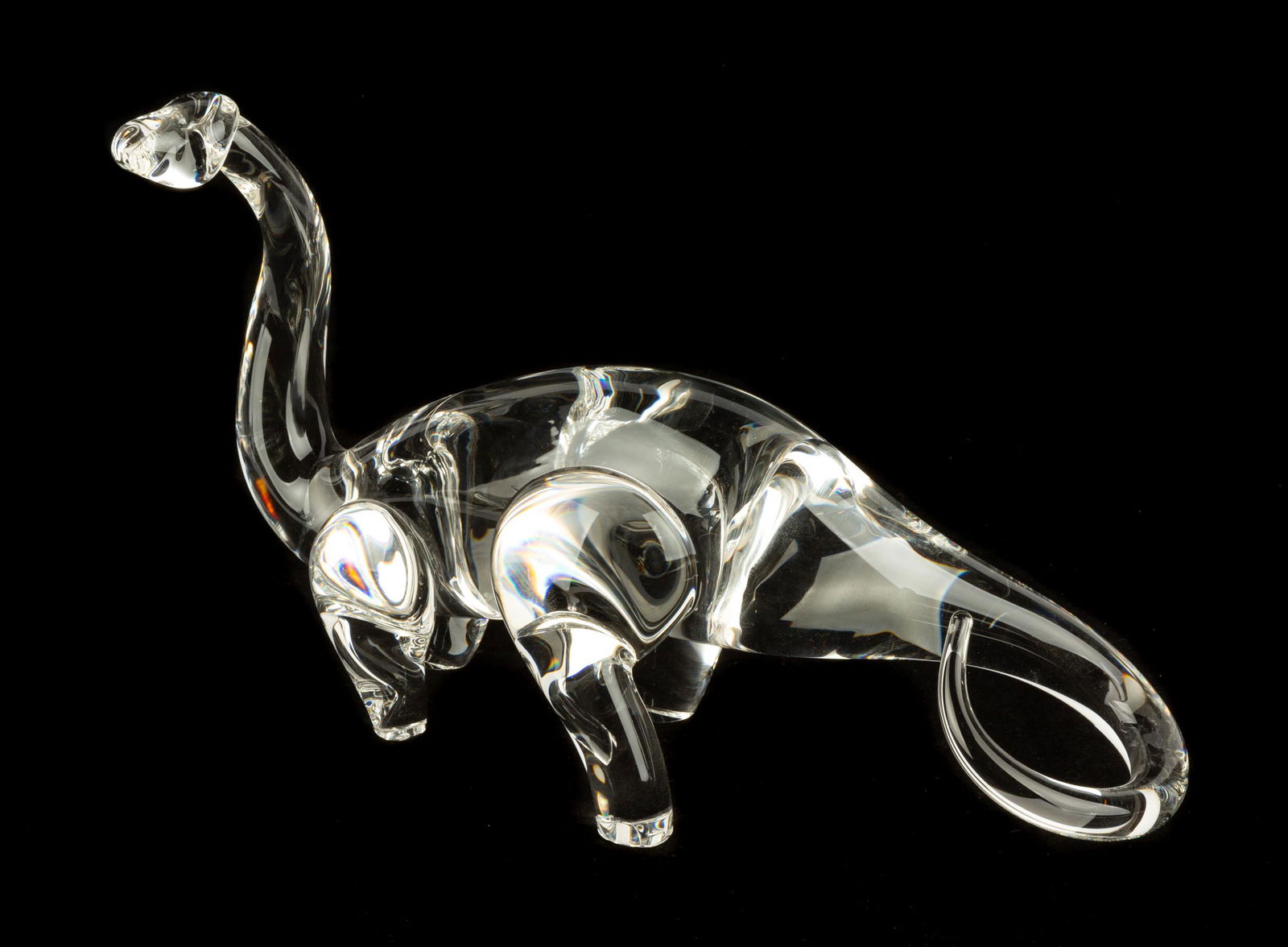 Large Steuben Dinosaur: Large Steuben Dinosaur 20th century. #8135 L 12 3/4 in.