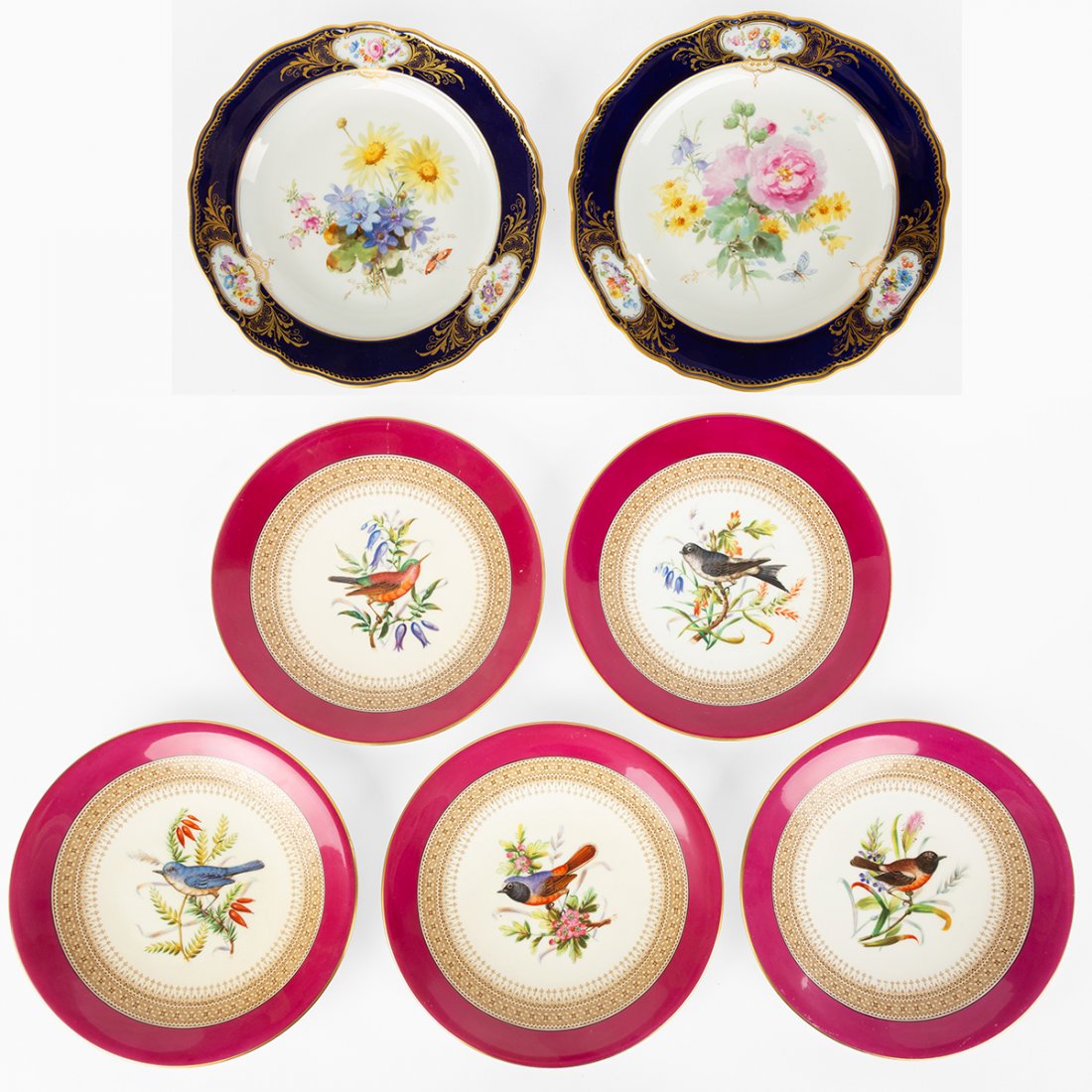 (7) Meissen Hand Painted Porcelain Plates and Royal Wor (1 of 7)