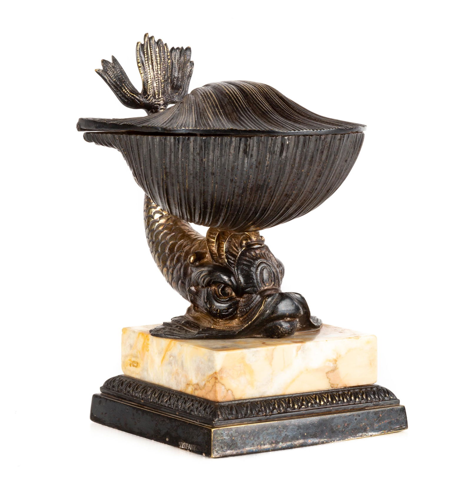 Tiffany & Co. Classical Fish & Shell Bronze Inkwell (1 of 3)