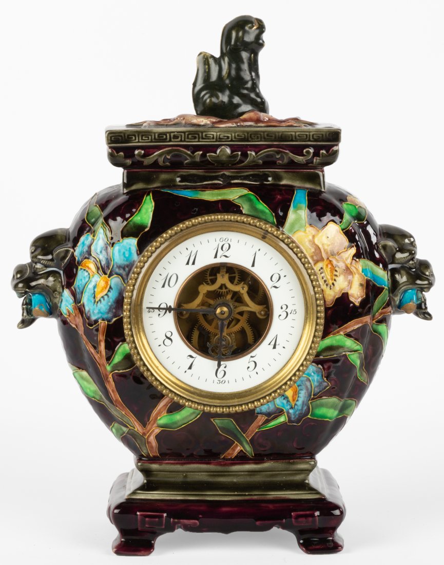 French Ceramic Enameled Clock by Eugene Farcot (1 of 5)