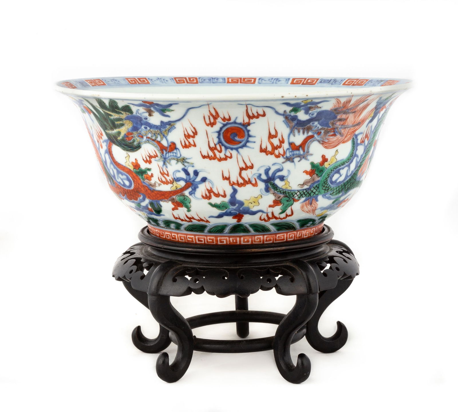 Chinese Porcelain & Enameled Five Claw Dragon Bowl (1 of 7)