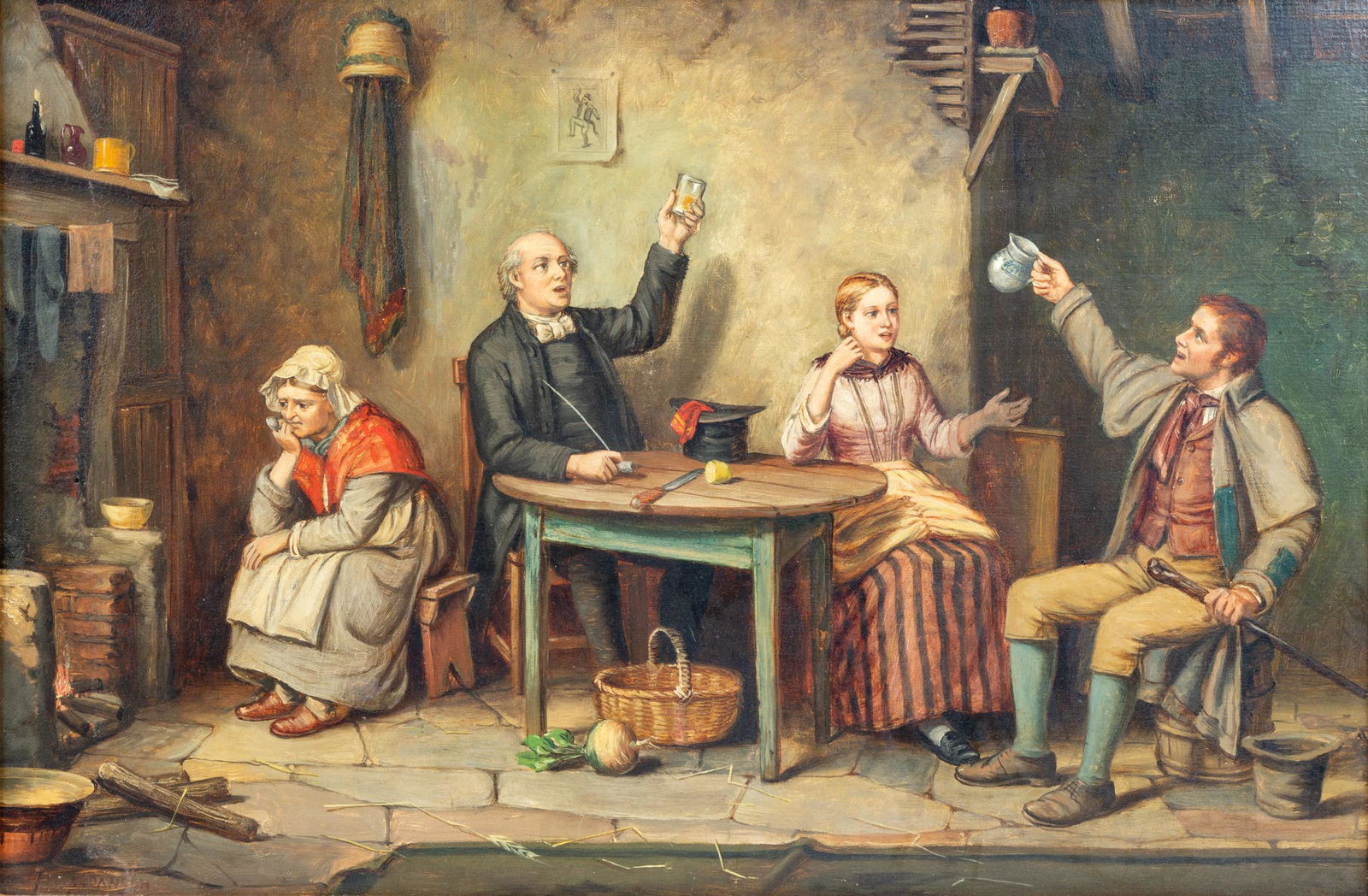 S. Dawson (19th Century) Interior Scene (1 of 4)