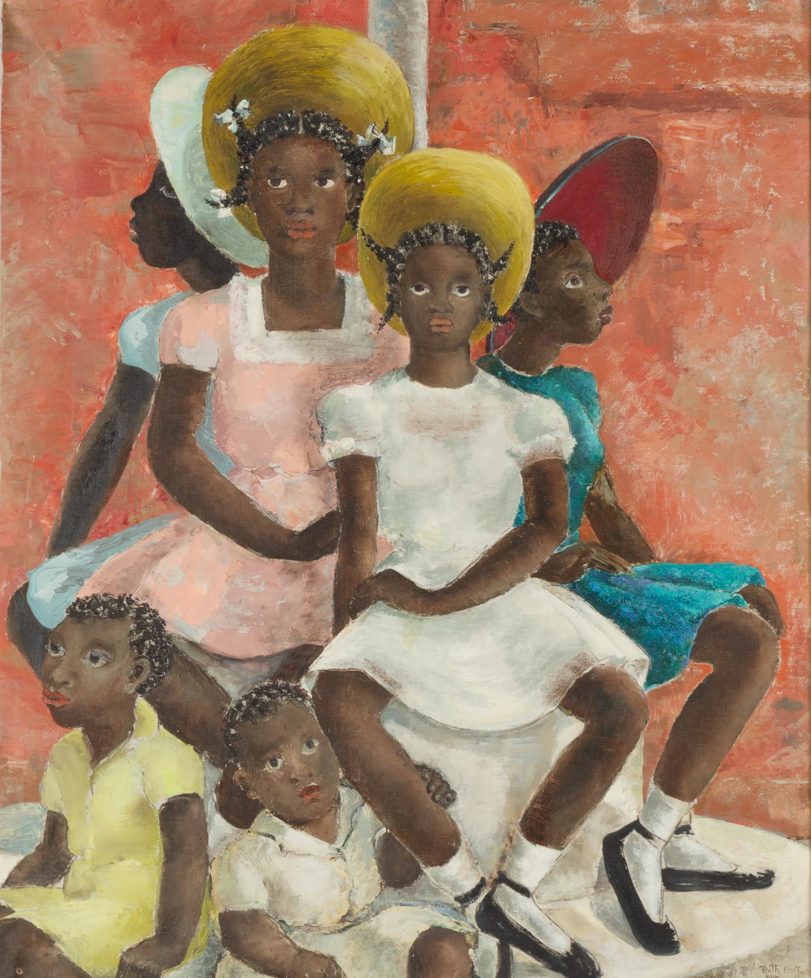 Ruth E. Hoffman (American, 1902-1968) Easter Bonnets, (1 of 2)