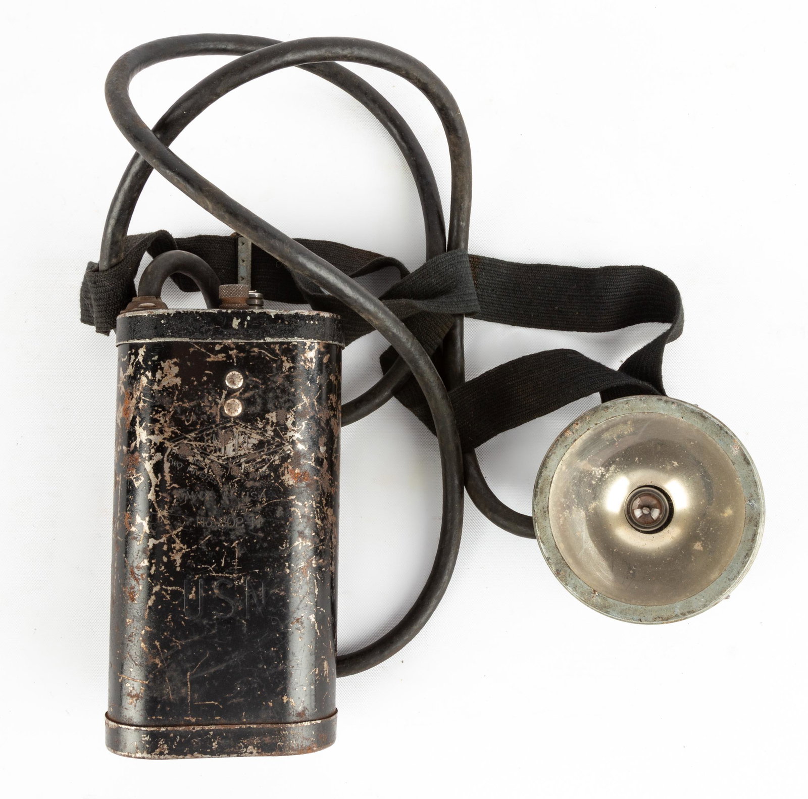 USN World War II Underwater Head Lamp & Battery Pack (1 of 1)