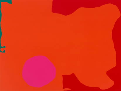 Patrick Heron (British, 1920-1999) "Magenta Disc, Red: Patrick Heron (British, 1920-1999) "Magenta Disc, Red Edge" 1970. Screenprint on paper. Signed 'Patrick Heron' (lower right) and numbered edition 72/100. 27 3/4 x 40 in. Property of The Everson Museum