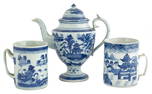 Canton Teapot and Tankards