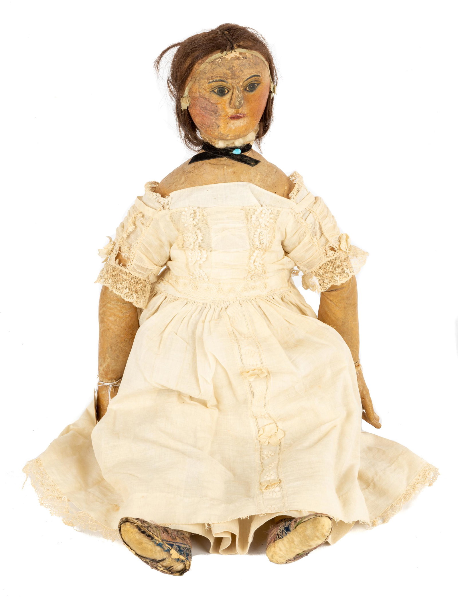 19th Century Oil Cloth Doll (1 of 1)