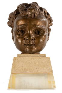 Sir Jacob Epstein (British, 1880-1959) Portrait of: Sir Jacob Epstein (British, 1880-1959) Portrait of Annabel Freud Bronze, executed in 1953. Ht. 8 in. Mr. & Mrs. Norry, Rochester, NY. A Rochester, New York estate.