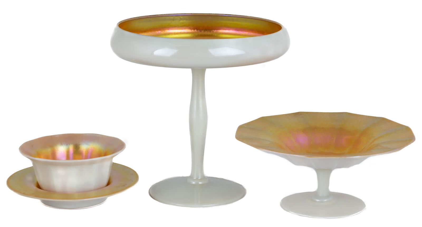 Group of Steuben Gold and Calcite Aurene Pieces (1 of 1)