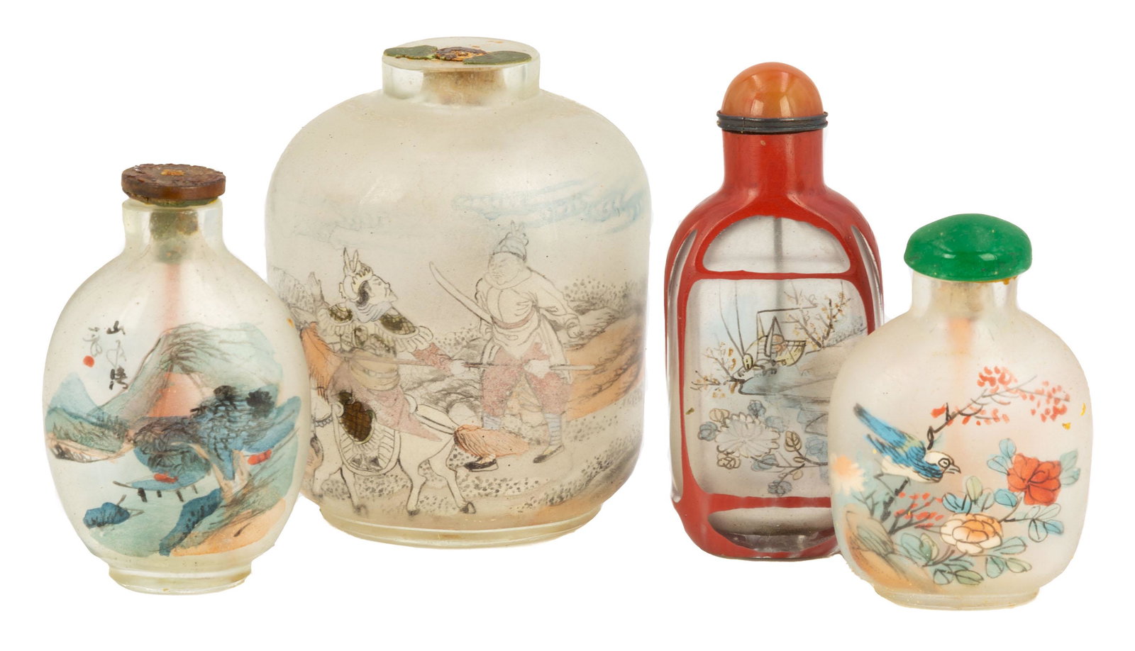 (4) Chinese Reverse Painted Snuff Bottles (1 of 9)