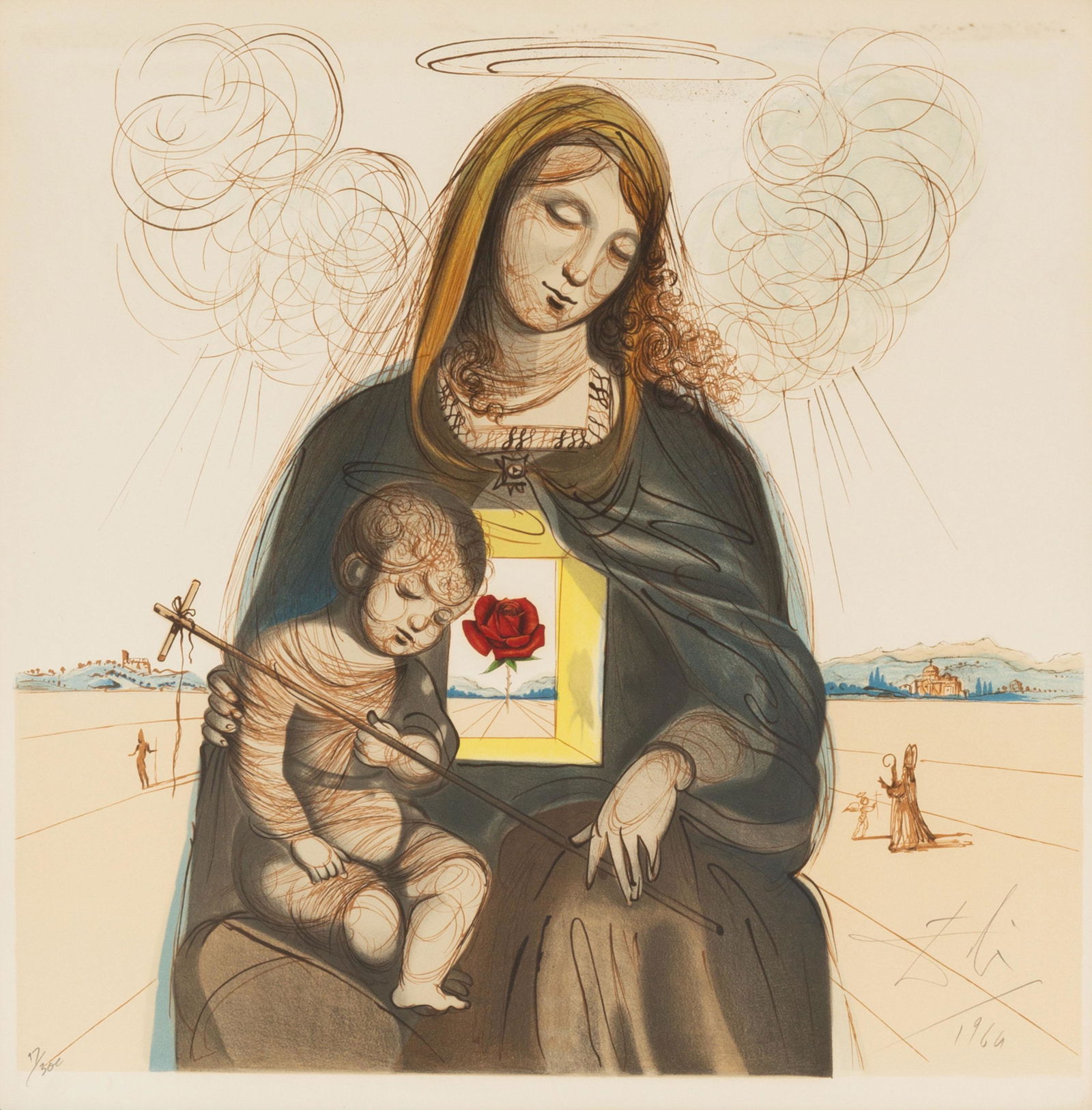 Salvador Dali (Spanish, 1904-1989) The Mystical Rose Madonna (1 of 3)