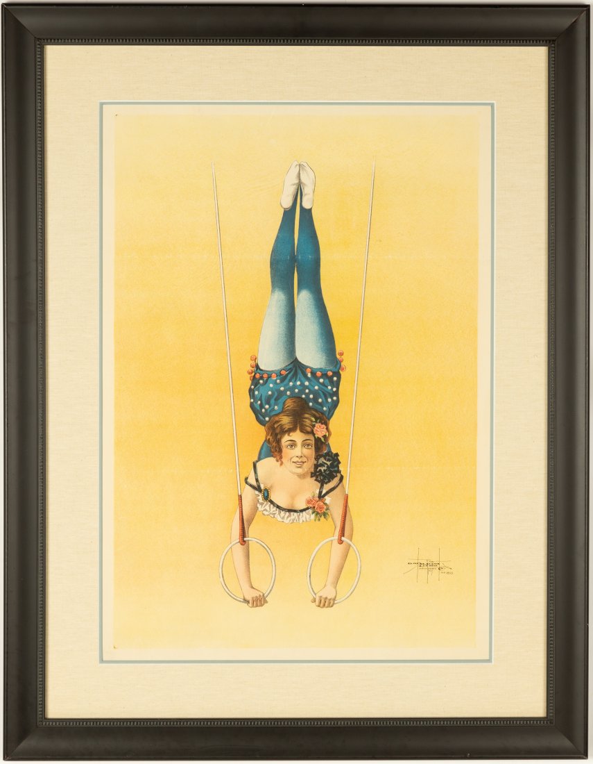 Circus Acrobat Woman on Rings, Donaldson Lithograph (1 of 2)