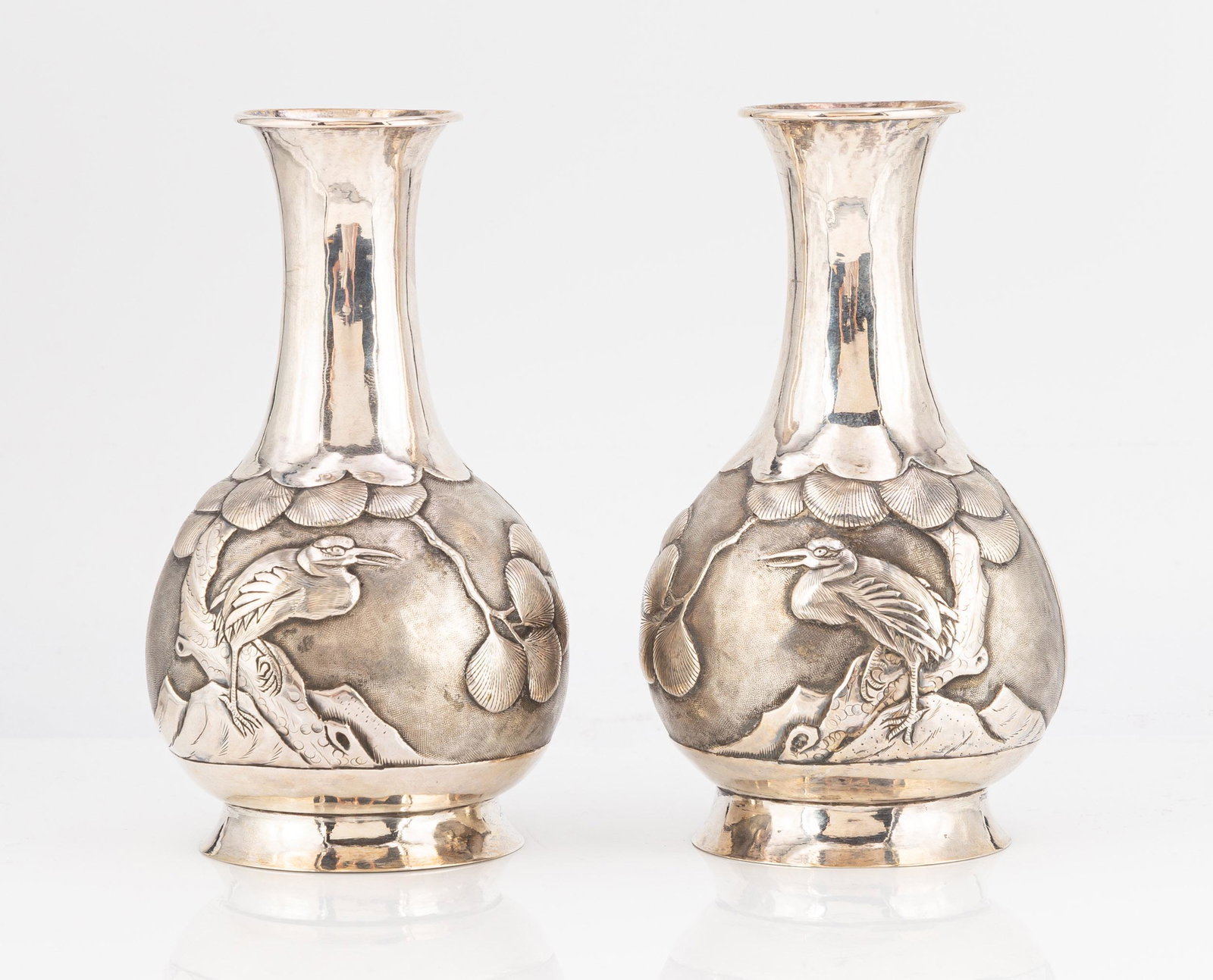 Japanese Export Silver Cabinet Vases (1 of 2)