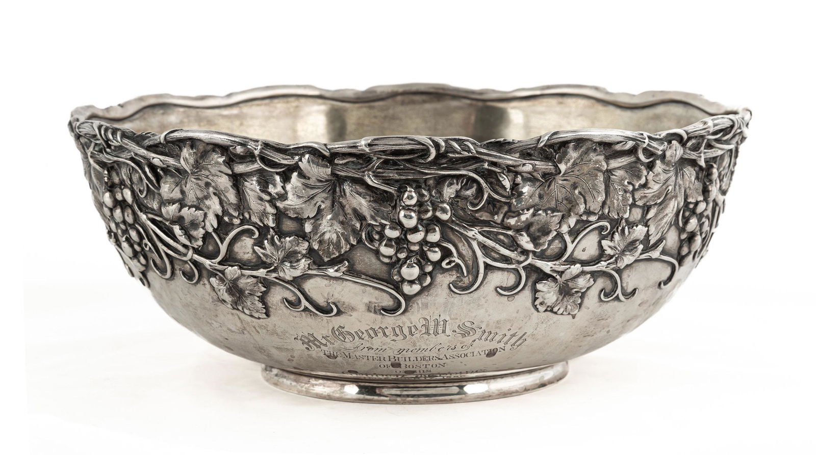 Monumental Whiting Sterling Grape Vine Punch Bowl (1 of 2)