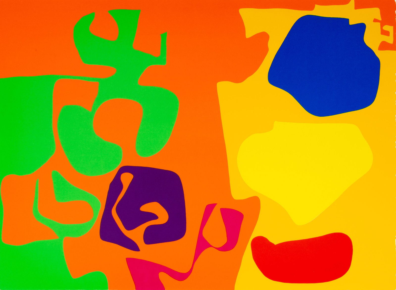 Patrick Heron (British, 1920-1999) "Jan 1973 : 10": Patrick Heron (British, 1920-1999) "Jan 1973 : 10" 1973. Screenprint in colors. Signed 'Patrick Heron' (lower right) and numbered edition 67/72. Unframed. 27 1/2 x 36 in. Property of The Everson Museu