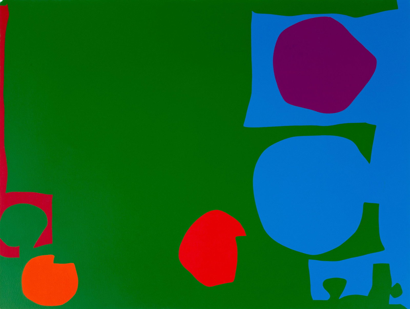 Patrick Heron (British, 1920-1999) "Three Reds in Green and Magenta in Blue": Patrick Heron (British, 1920-1999) "Three Reds in Green and Magenta in Blue" 1970. Screenprint on paper. Signed 'Patrick Heron' (lower right) and numbered edition 66/100. Unframed. 28 x 39 3/4 in. Pro