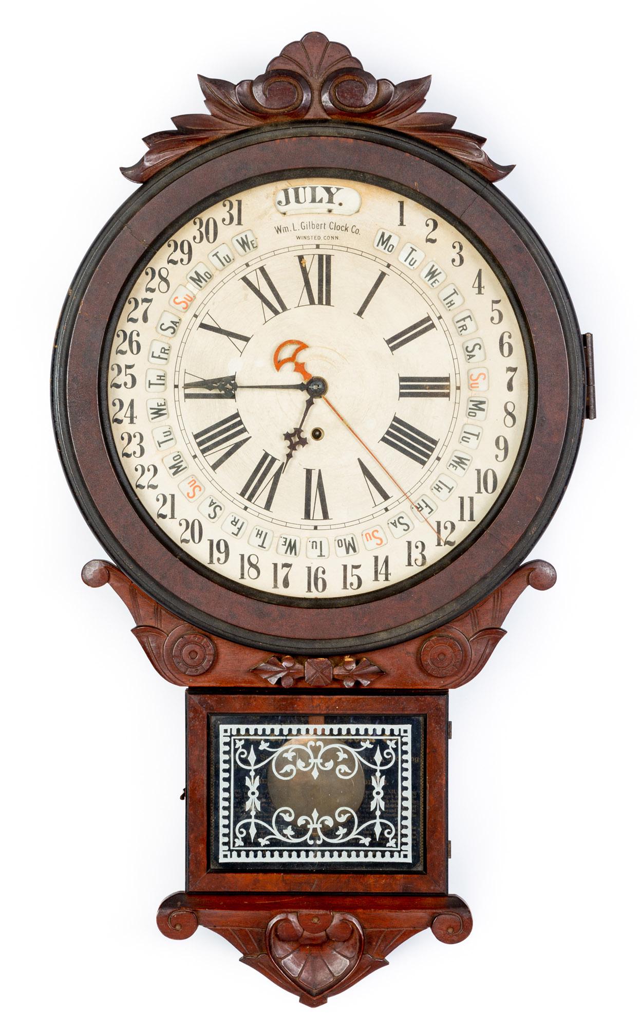 William Gilbert Office Drop Calendar Clock (1 of 8)