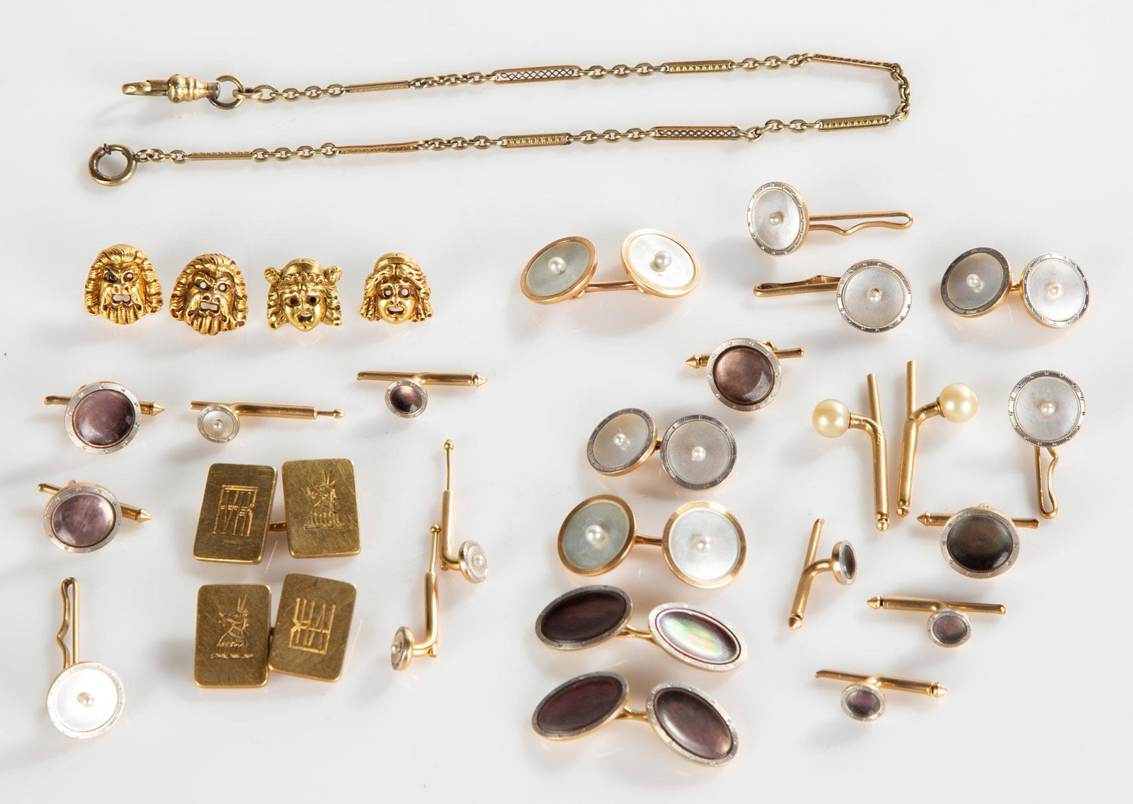 Group of Gold Cufflinks & Tuxedo Buttons (1 of 2)