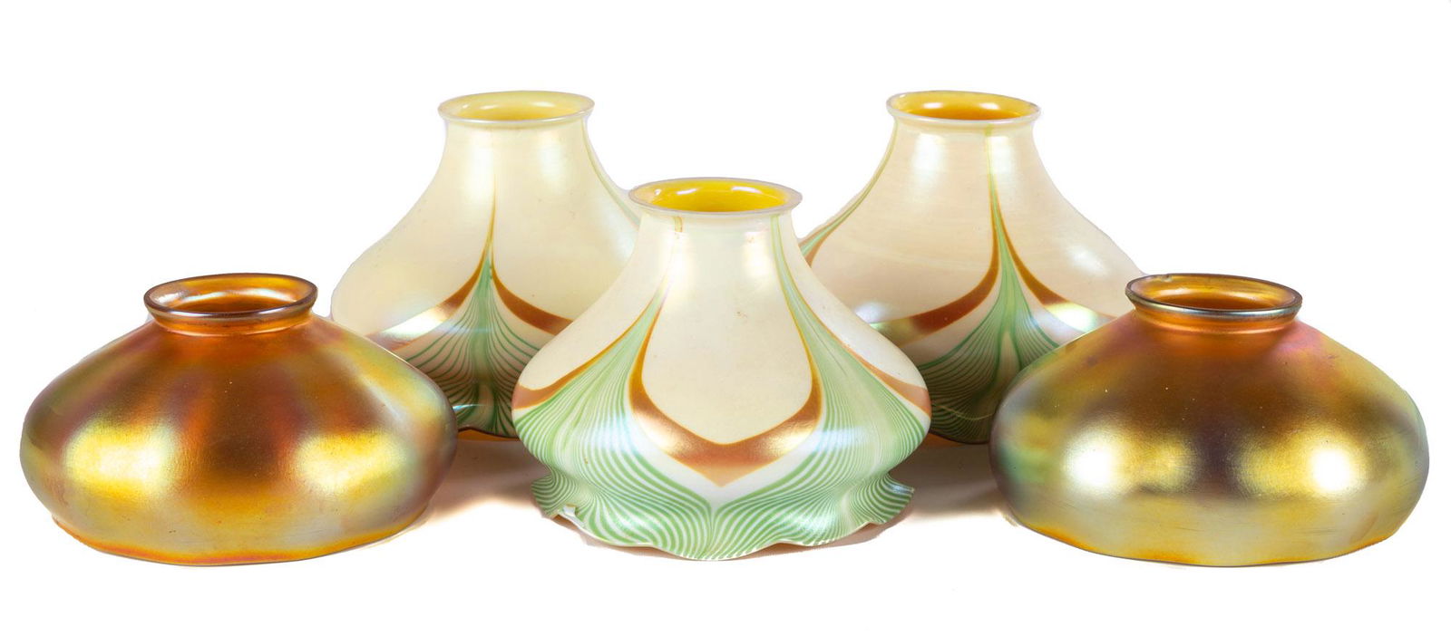 (5) Art Glass Shades (1 of 4)