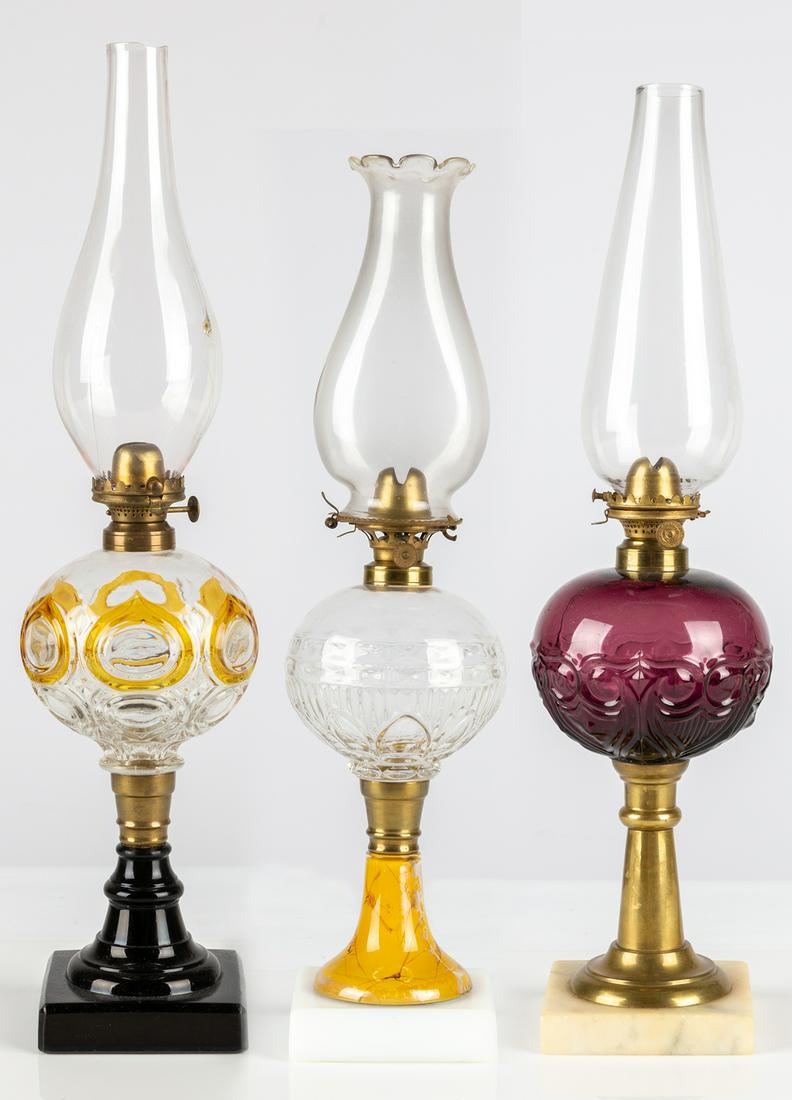 (3) 19th Century Oil Lamps (1 of 7)