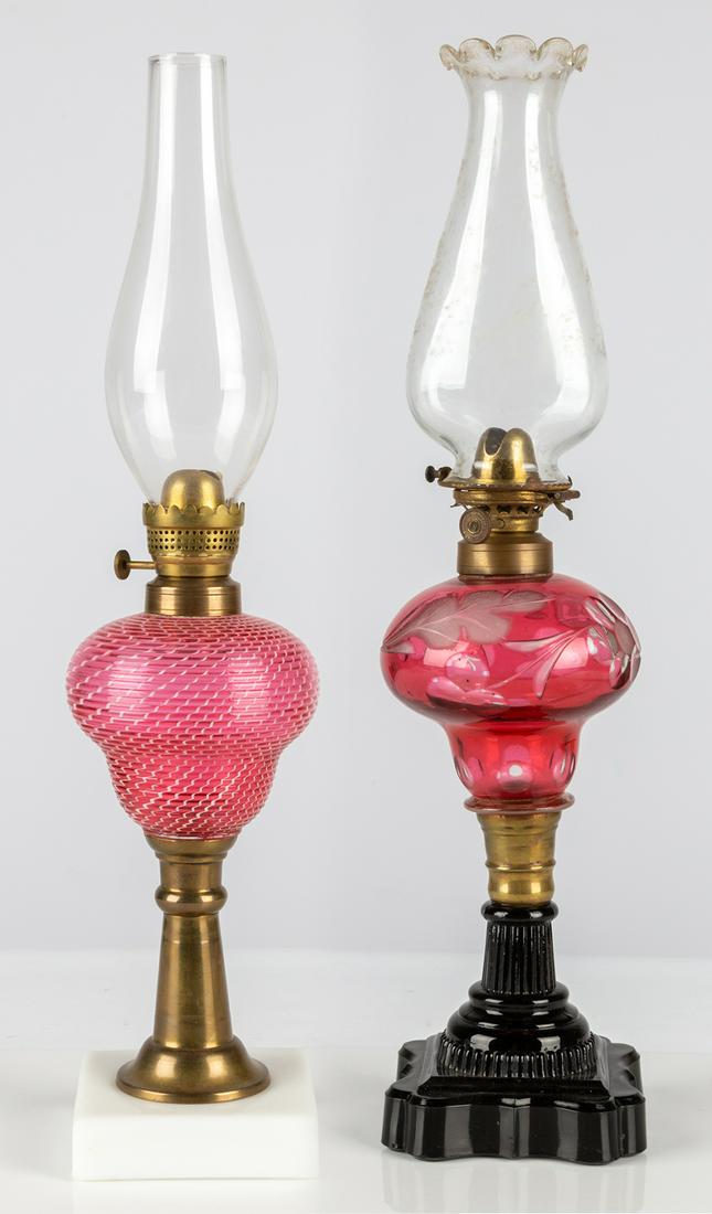 (2) 19th Century Oil Lamps (1 of 5)