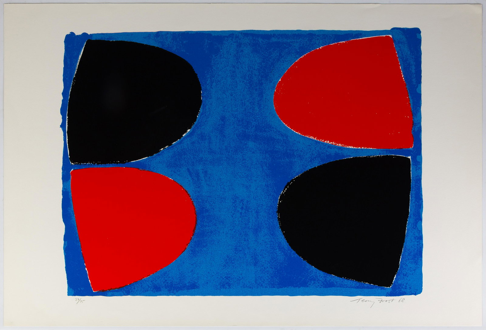 Terry Frost (British, 1915-2003) Red & Black on Blue, 1968 (1 of 3)