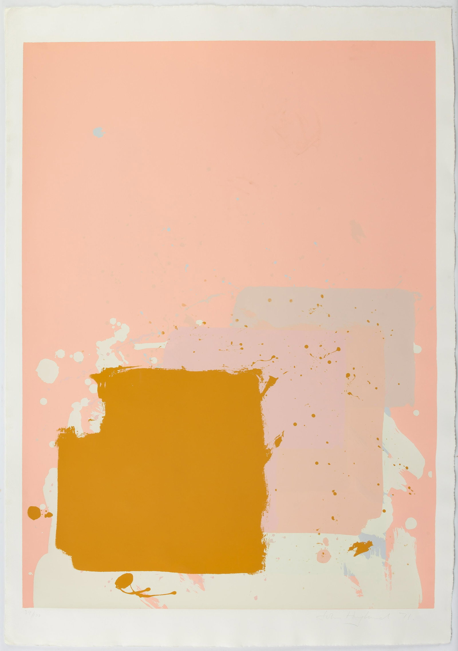 John Hoyland (British, 1934-2011) The New York Suite: Brown Block on Pink, 1971 (1 of 1)