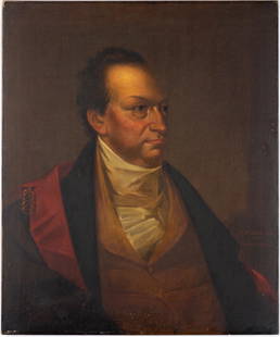 Thomas Waterman Wood (American, 1823-1903) Portrait: Thomas Waterman Wood (American, 1823-1903) Portrait New York Governor DeWitt Clinton. Signed and dated 'T. W. Wood 1892 After Henry Inman' (lower right). 29 1/2 x 25 in. A Cortland, New York Estate. P