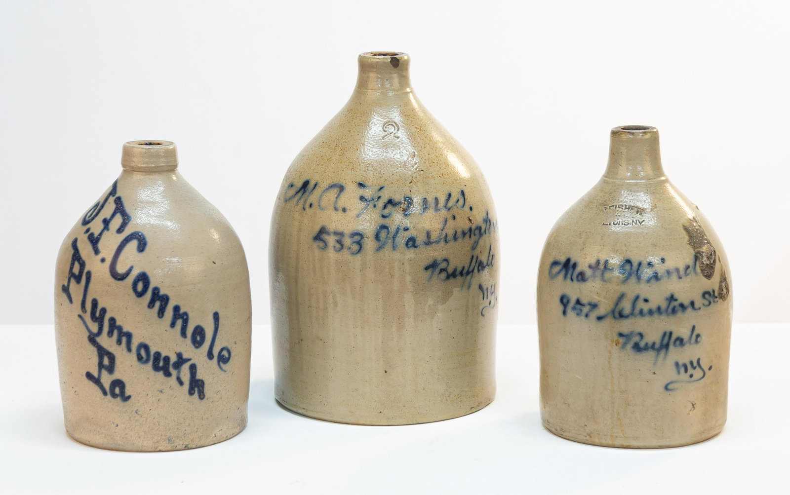(3) American Advertising Stoneware Jugs (1 of 13)