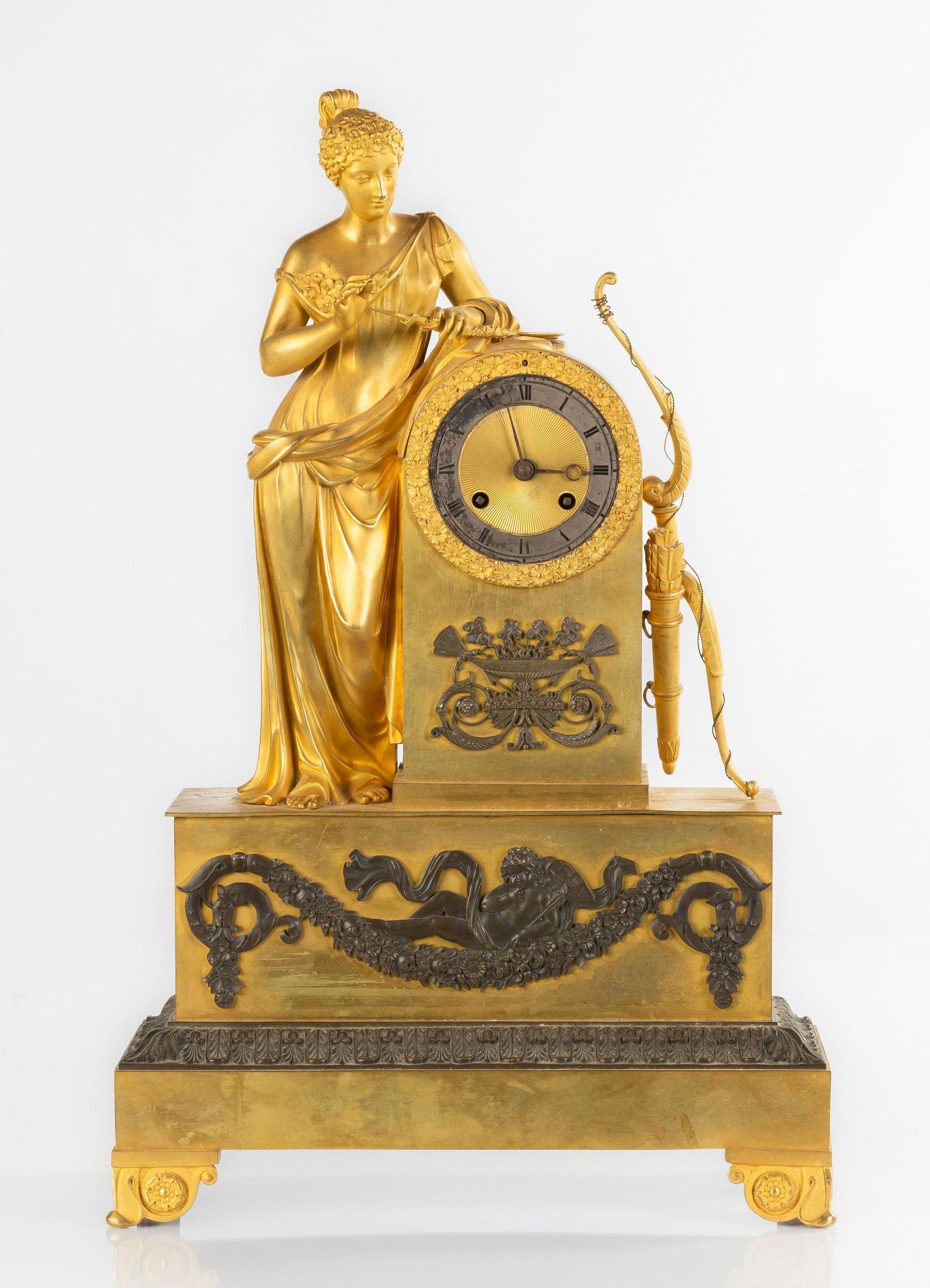 French Ormolu Artemis / Diana Mantel Clock (1 of 4)