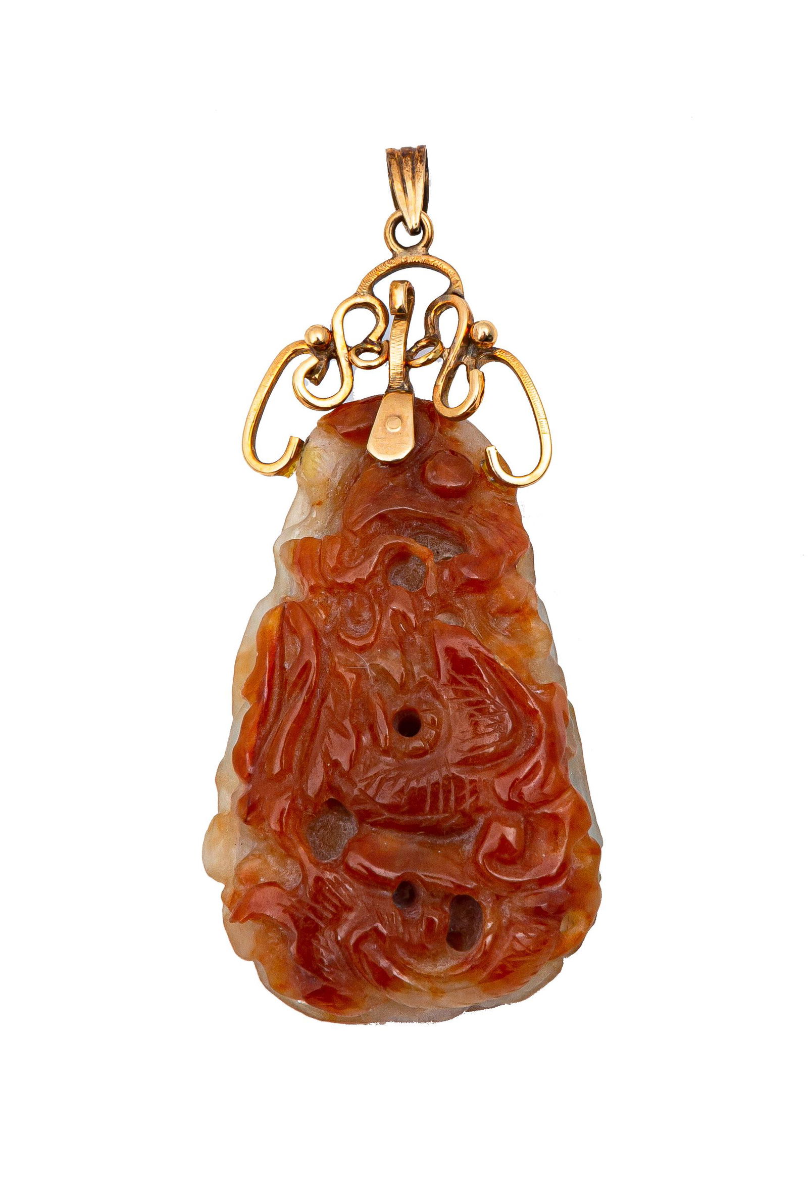 Chinese 14K Gold & Jadeite Pendant (1 of 2)