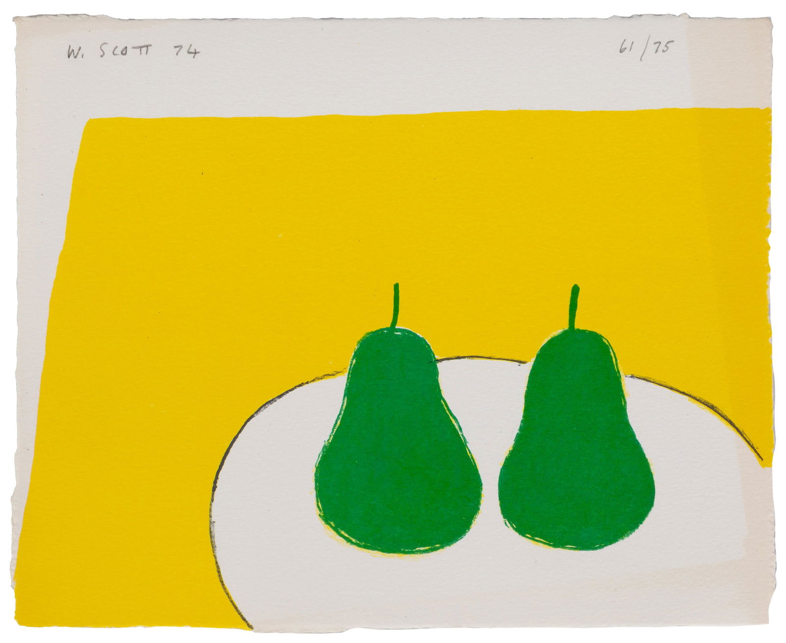 William Scott (Irish, 1913-1989) "Two Green Pears" (1 of 2)